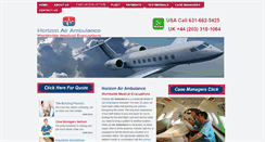 Desktop Screenshot of horizon-air-ambulance.com