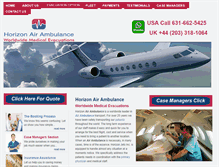 Tablet Screenshot of horizon-air-ambulance.com